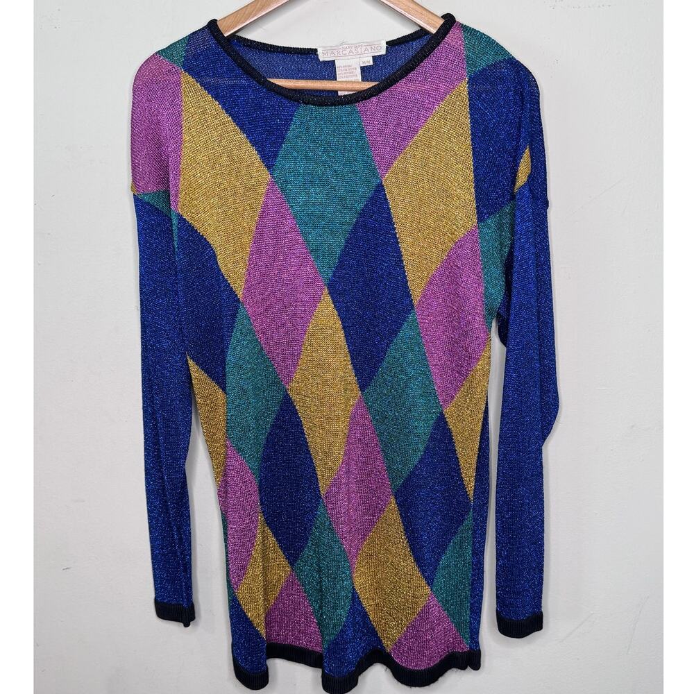 Vintage 80s Mary Jane Marcasiano Metallic Tunic/Sweater Size: Medium